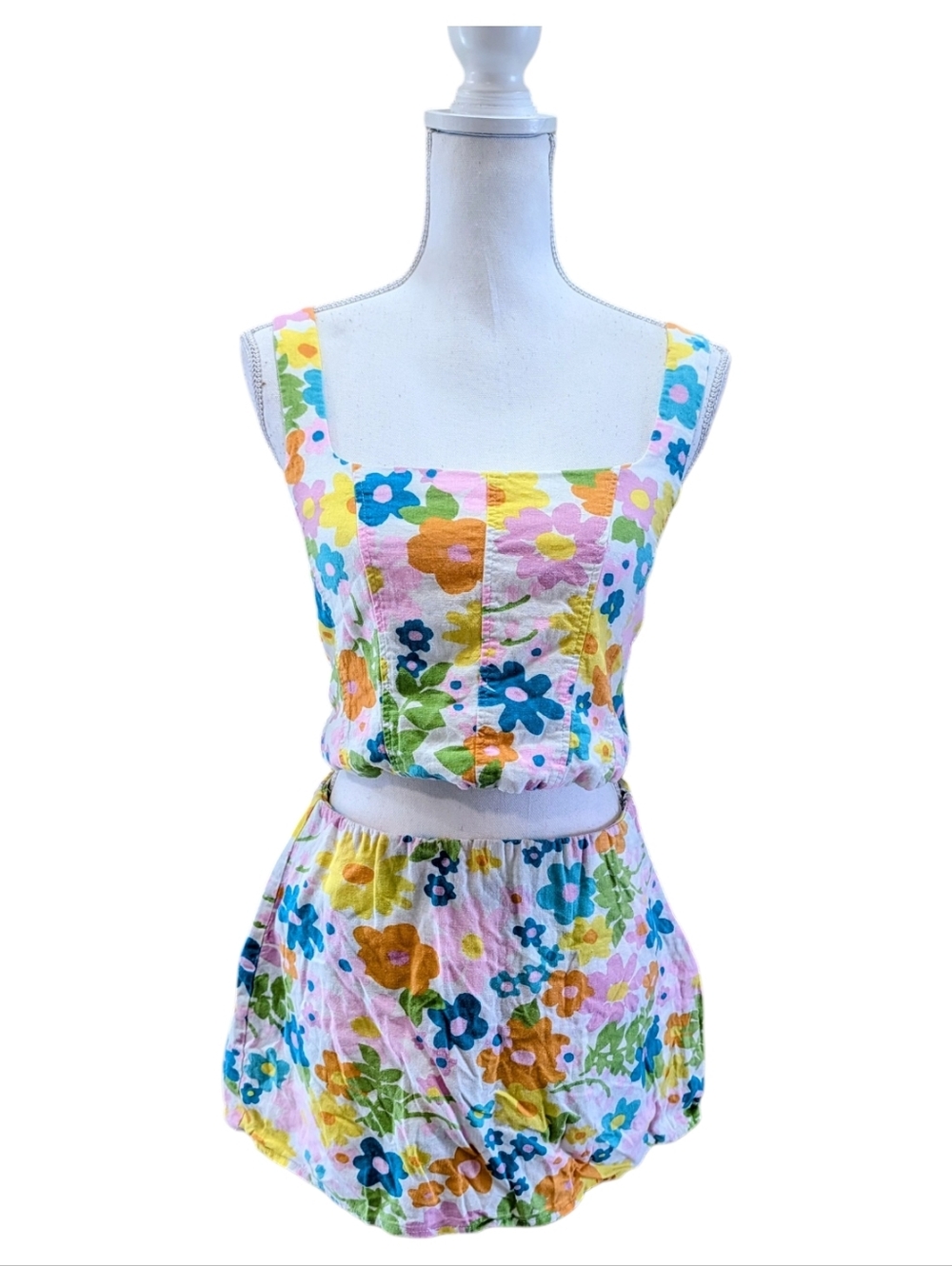 Show Me Your Mumu Floral Two-Piece Crop Top & Skorts Set - Medium